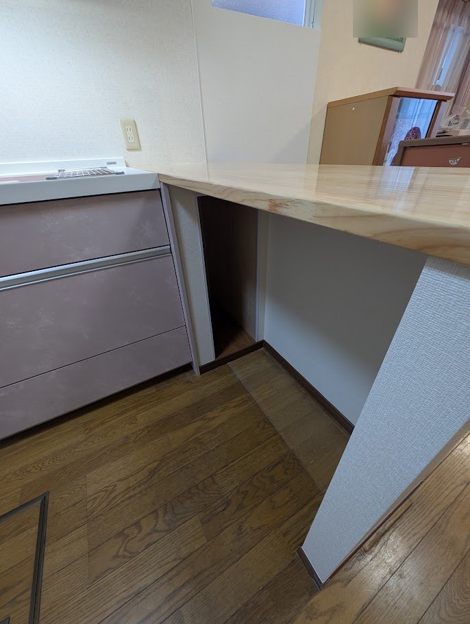 厚木市 キッチン改修 カウンター下収納